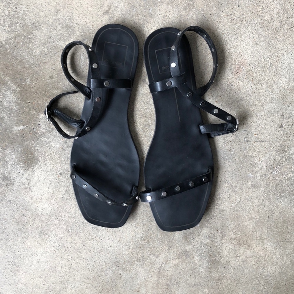 Dolce vita size 9 square toe black studded sandal